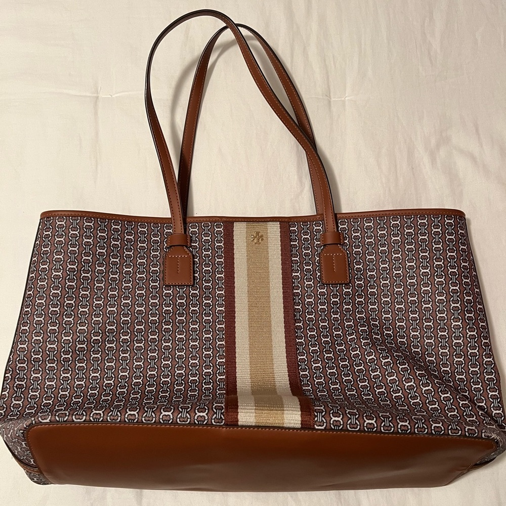 Tory Burch T Monogram Coated Canvas Tote